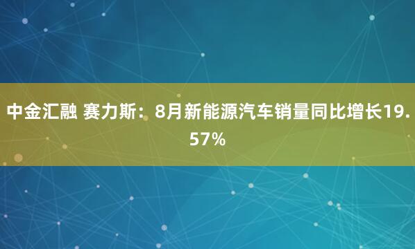 中金汇融 赛力斯：8月新能源汽车销量同比增长19.57%